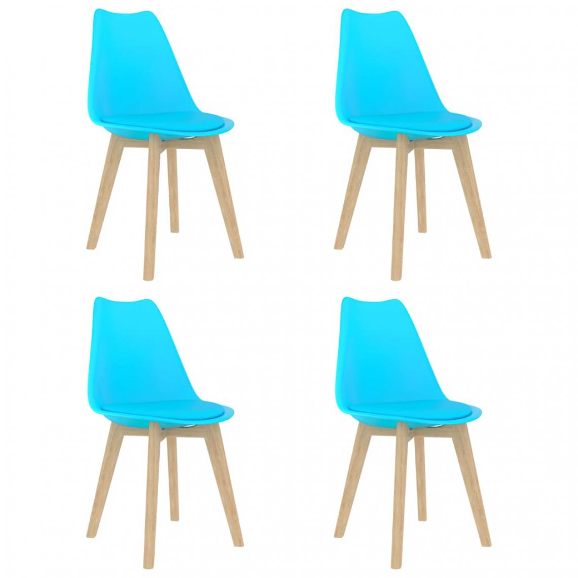Chunhelife - Chunhelife Chaises de salle à manger 4 pcs Bleu Plastique - Chaises