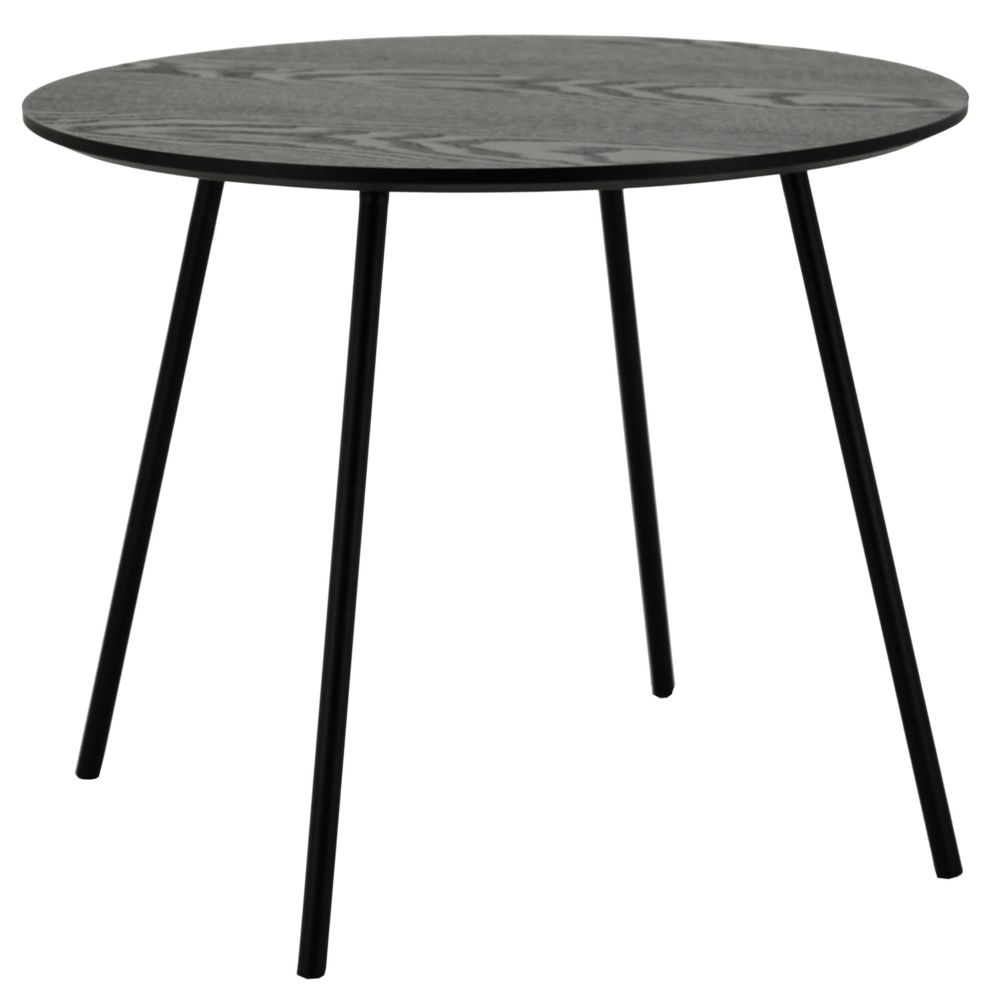 Aubry Gaspard - Table ronde avec plateau plaquage frêne noir - Tables basses