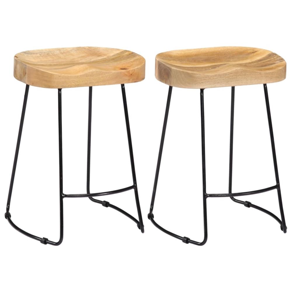 marque generique - Superbe Fauteuils et chaises serie Addis-Abeba Tabourets de bar Gavin 2 pcs Bois de manguier solide - Tabourets