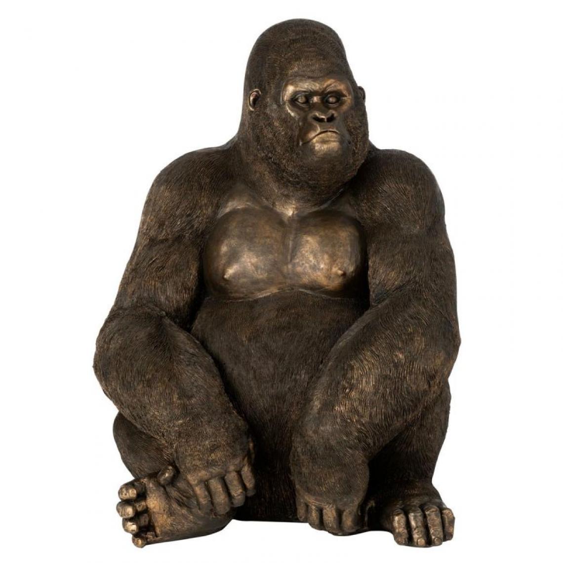 Paris Prix - Statuette Déco Gorille 39cm Marron - Statues