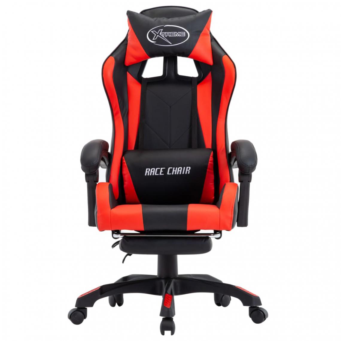 Icaverne - Icaverne - Chaises de bureau ensemble Fauteuil de jeux vidéo et repose-pied Rouge et noir Similicuir - Chaises