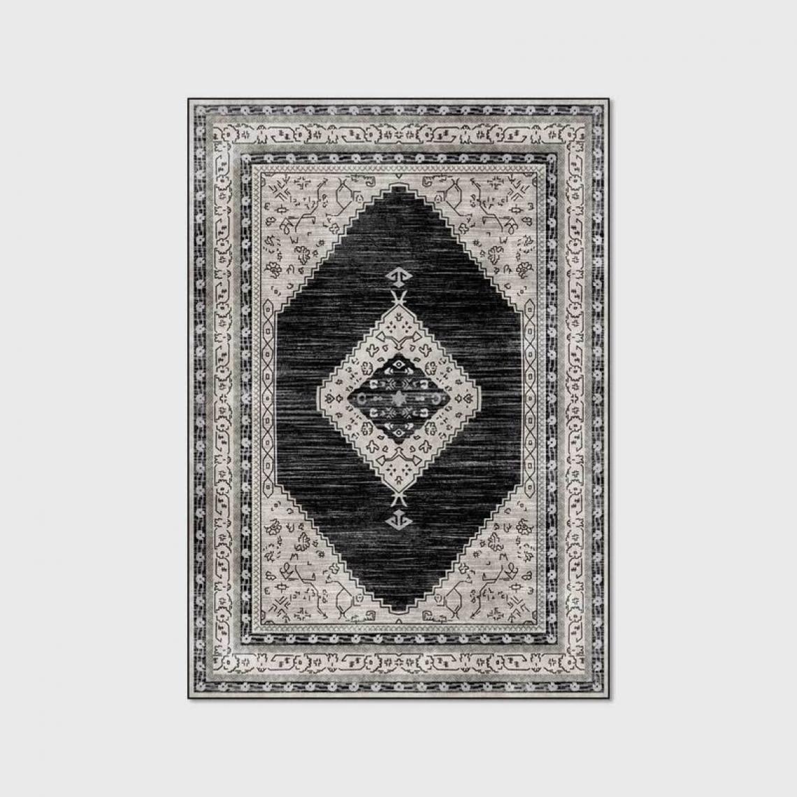 Universal - Tapis bohème rétro 120x160cm grande surface tapis de sol cuisine non coulissant plaid absorbant sol tapis tatami | Tapis(Le noir) - Tapis