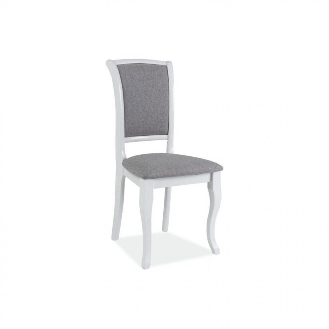 Ac-Deco - Chaise de salon - L 45 x P 42 x H 96 cm - Gris et blanc - Chaises
