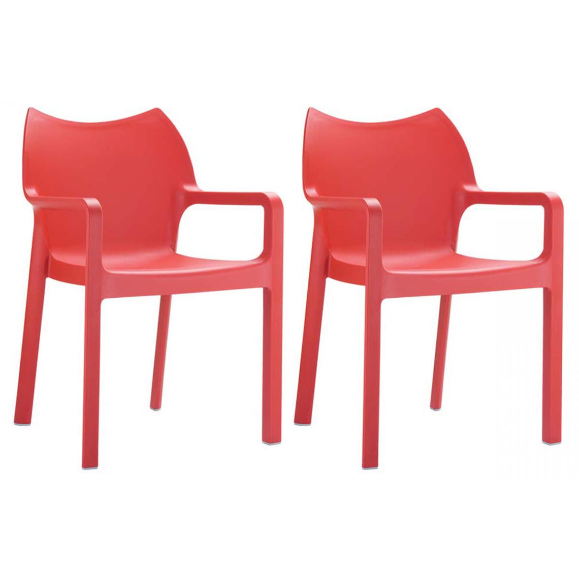 Icaverne - Admirable SET de 2 chaises empilables gamme Naypyidaw couleur rouge - Tabourets