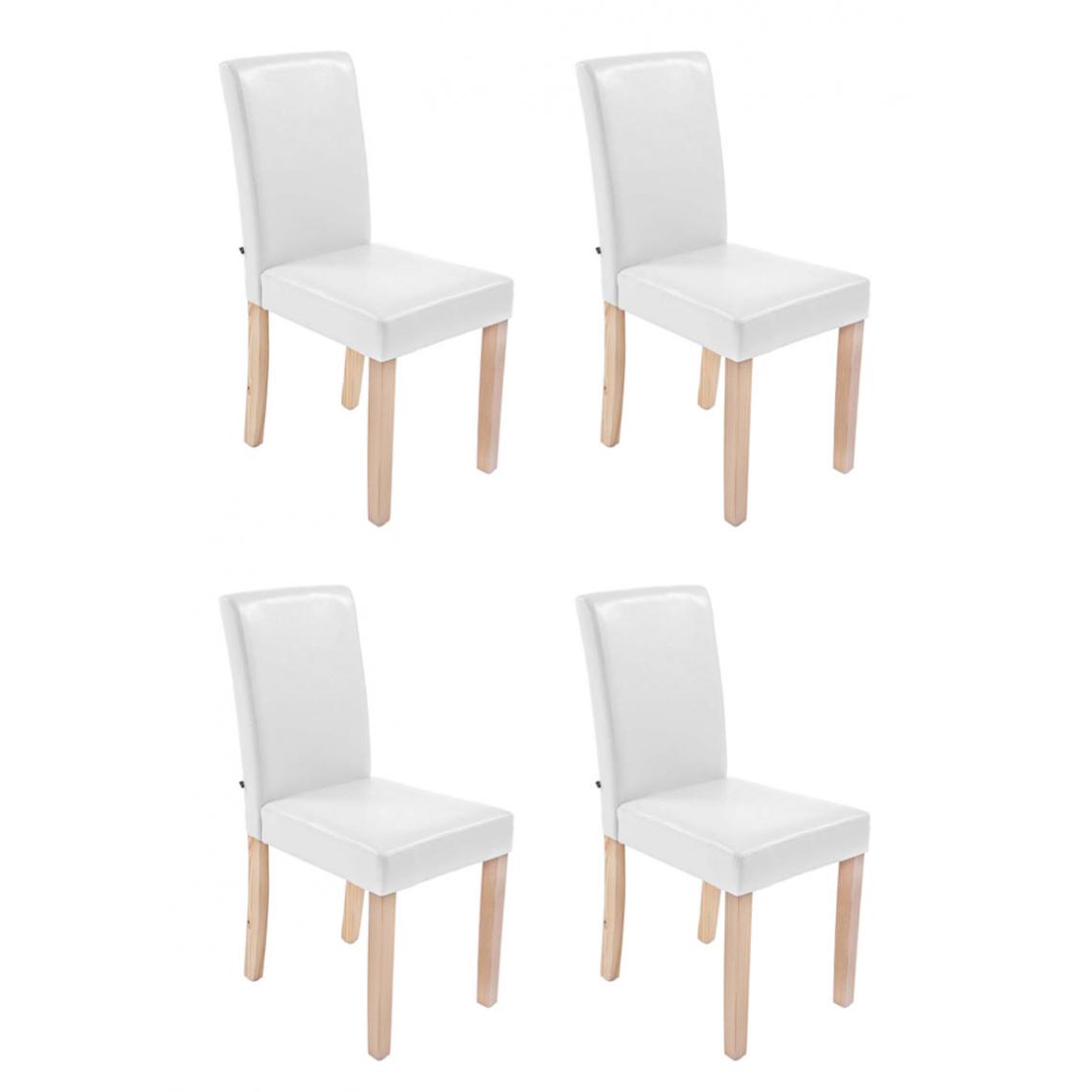 Icaverne - Splendide Lot de 4 chaises de salle à manger gamme Rabat natura couleur blanc - Chaises