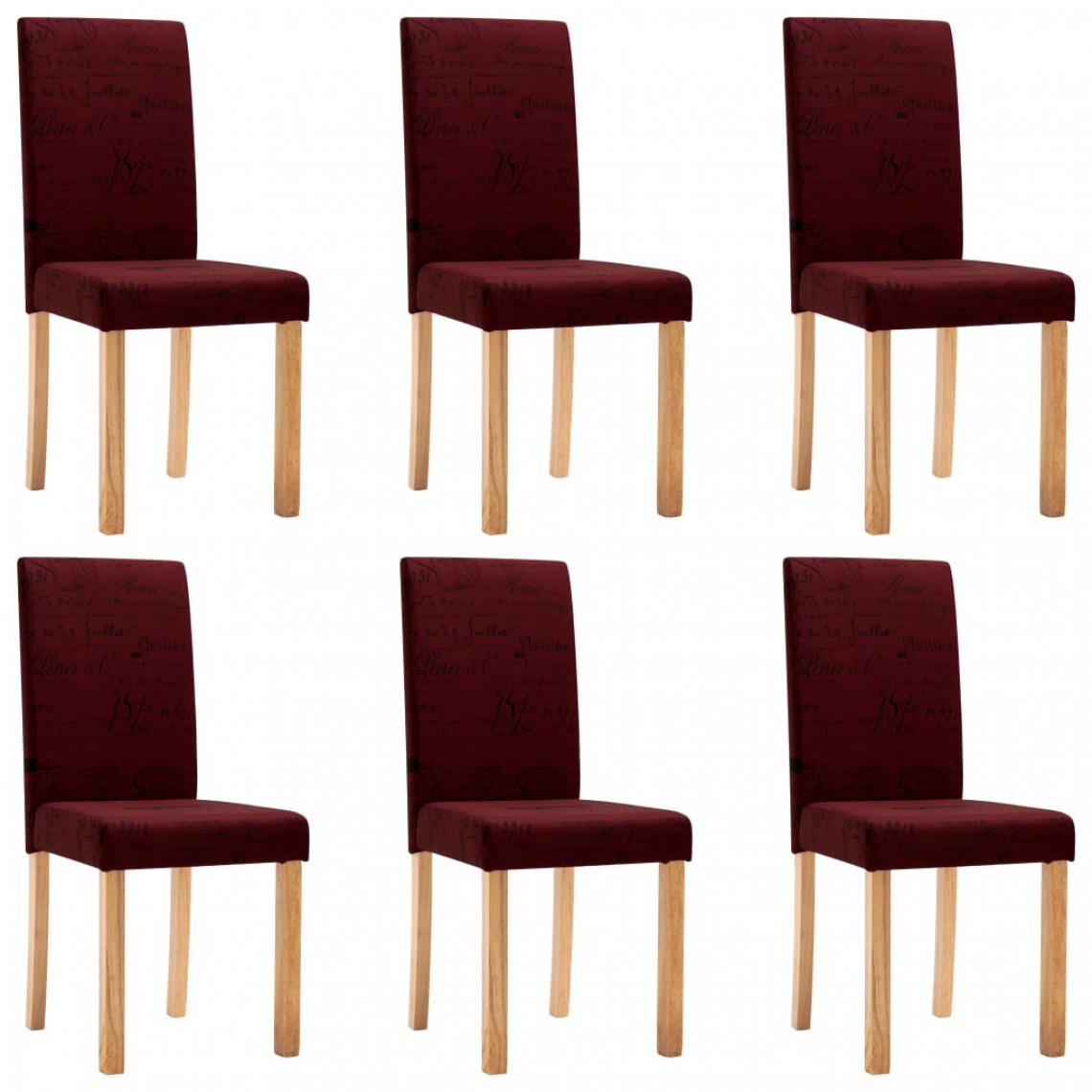 Icaverne - Icaverne - Chaises de cuisine serie Chaises de salle à manger 6 pcs Rouge bordeaux Tissu - Chaises