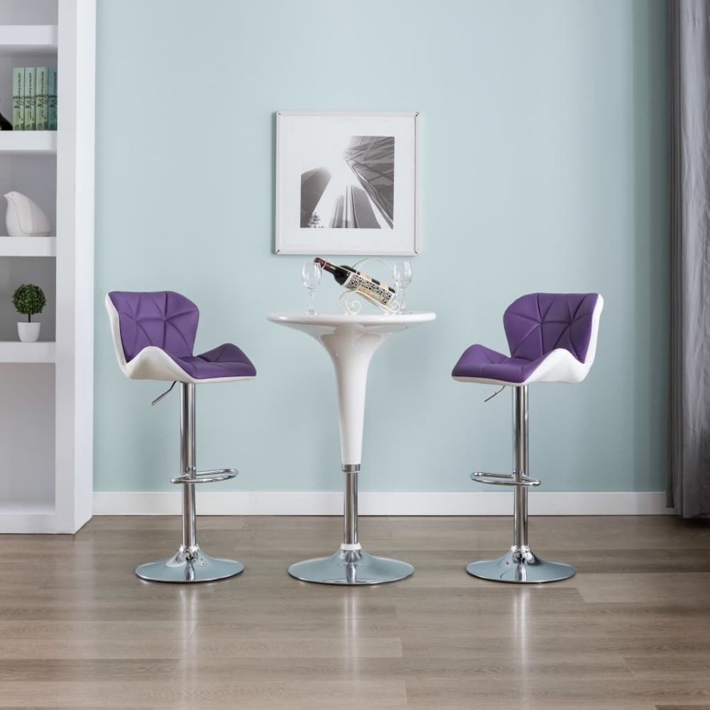 marque generique - Magnifique Fauteuils et chaises ensemble Mascate Tabouret de bar Violet Similicuir - Tabourets