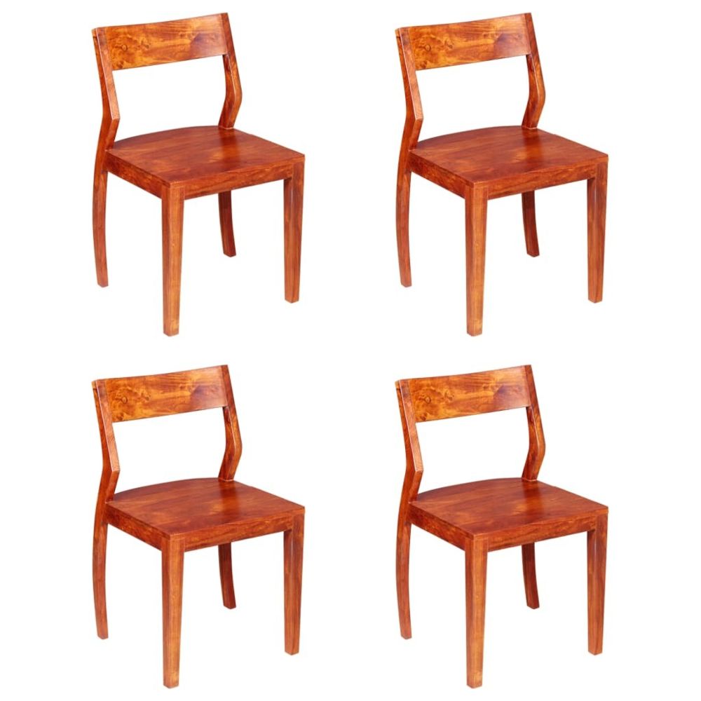 marque generique - sublime Fauteuils et chaises edition Sofia Chaise de salle à manger 4 pcs Bois d'acacia massif et Sesham - Chaises
