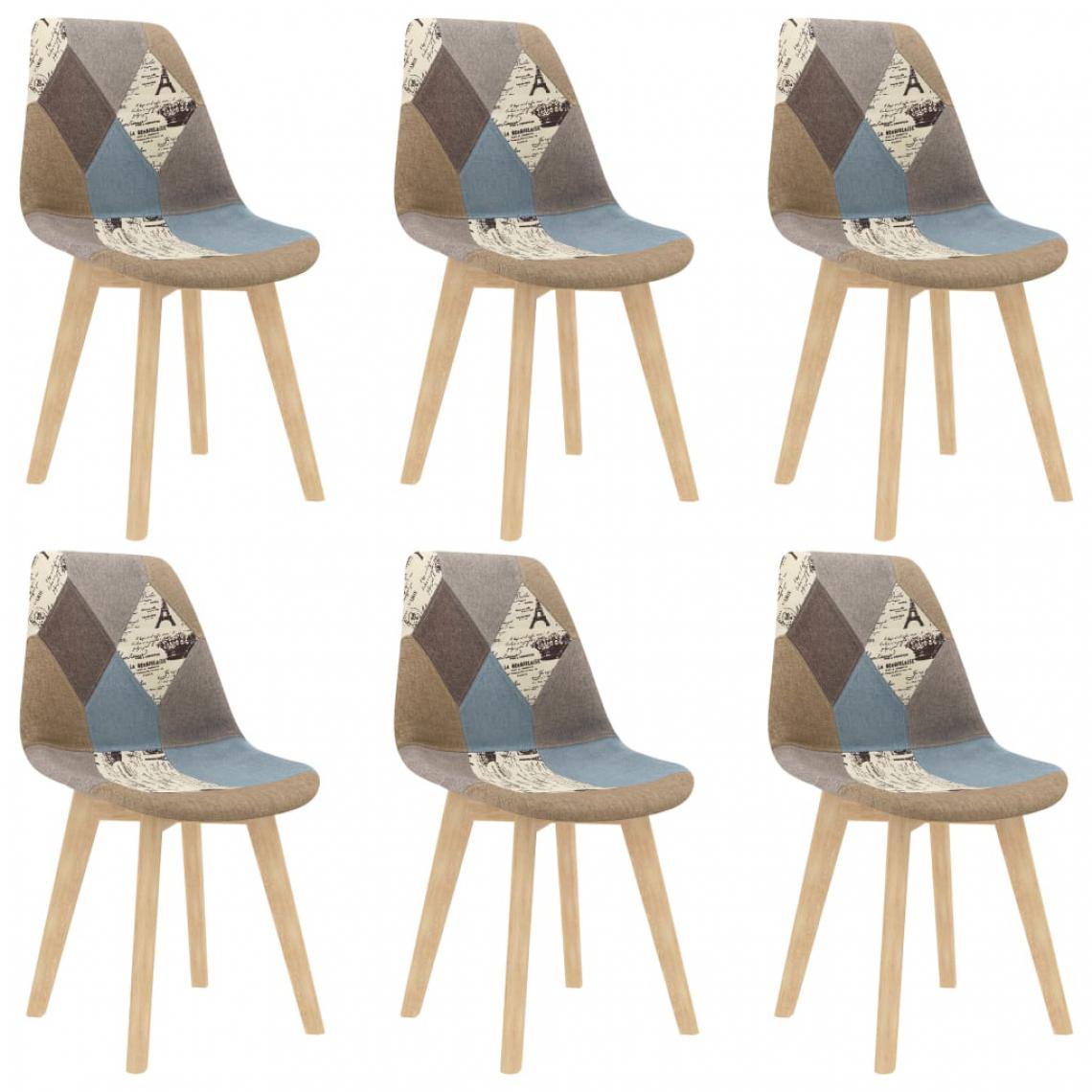 Chunhelife - Chunhelife Chaises de salle à manger 6 pcs Design de patchwork Gris Tissu - Chaises