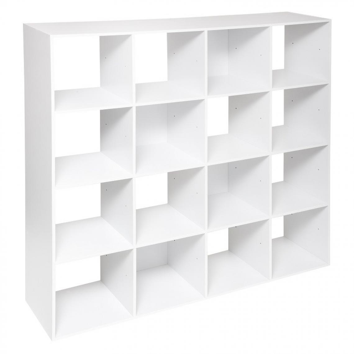 Sans Marque - Étagère en bois 16 cases Mix coloris blanc 5Five - Blanc - Etagères