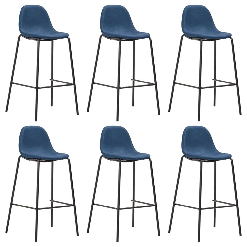 marque generique - Superbe Fauteuils et chaises gamme Kaboul Chaises de bar 6 pcs Bleu Tissu - Tabourets