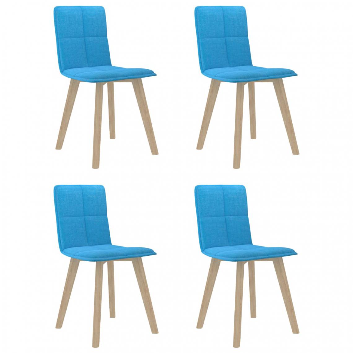 Icaverne - Contemporain Fauteuils et chaises collection Honiara Chaises de salle à manger 4 pcs Bleu Tissu - Chaises