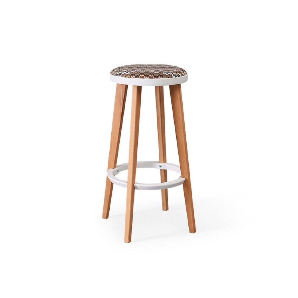Wewoo - Chaise de bar minimaliste moderne en bois avec tabouret créatif cercle blanc - ondulation de l'eau - Chaises