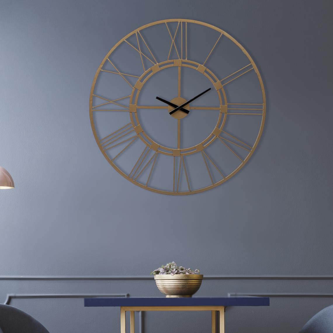 Womo-design - Horloge murale style vintage fer or pendule salon Stockholm Ø92 cm WOMO-DESIGN® - Horloges, pendules