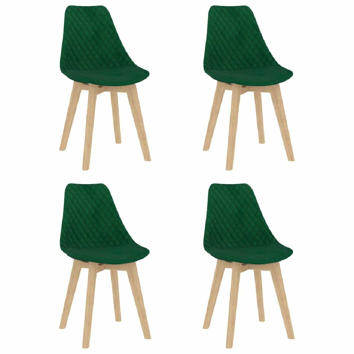 Chunhelife - Chunhelife Chaises de salle à manger 4 pcs Vert foncé Velours - Chaises