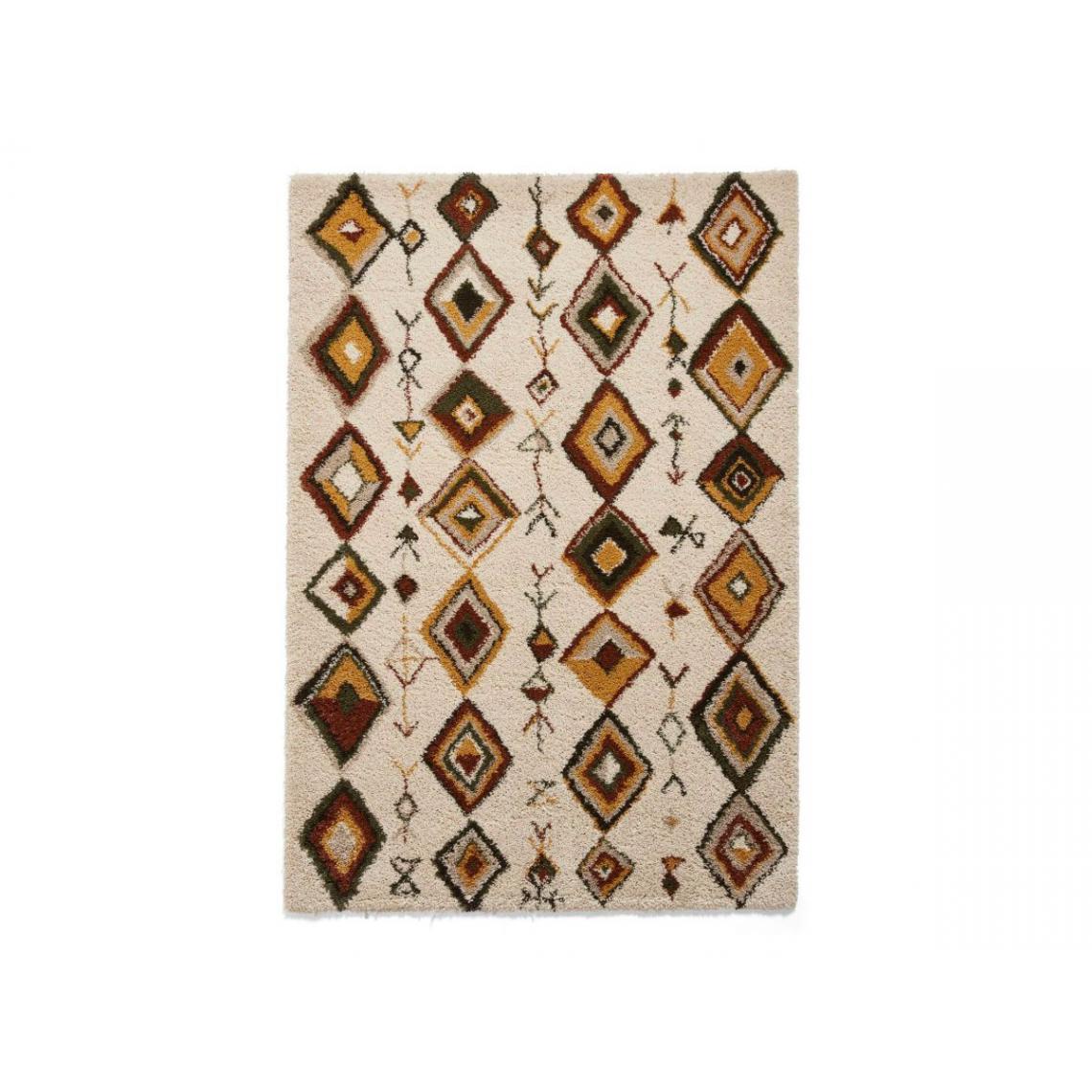 Bobochic - BOBOCHIC Tapis poil mi-long rectangulaire ANGUS motif graphique Terracotta 160x220 - Tapis