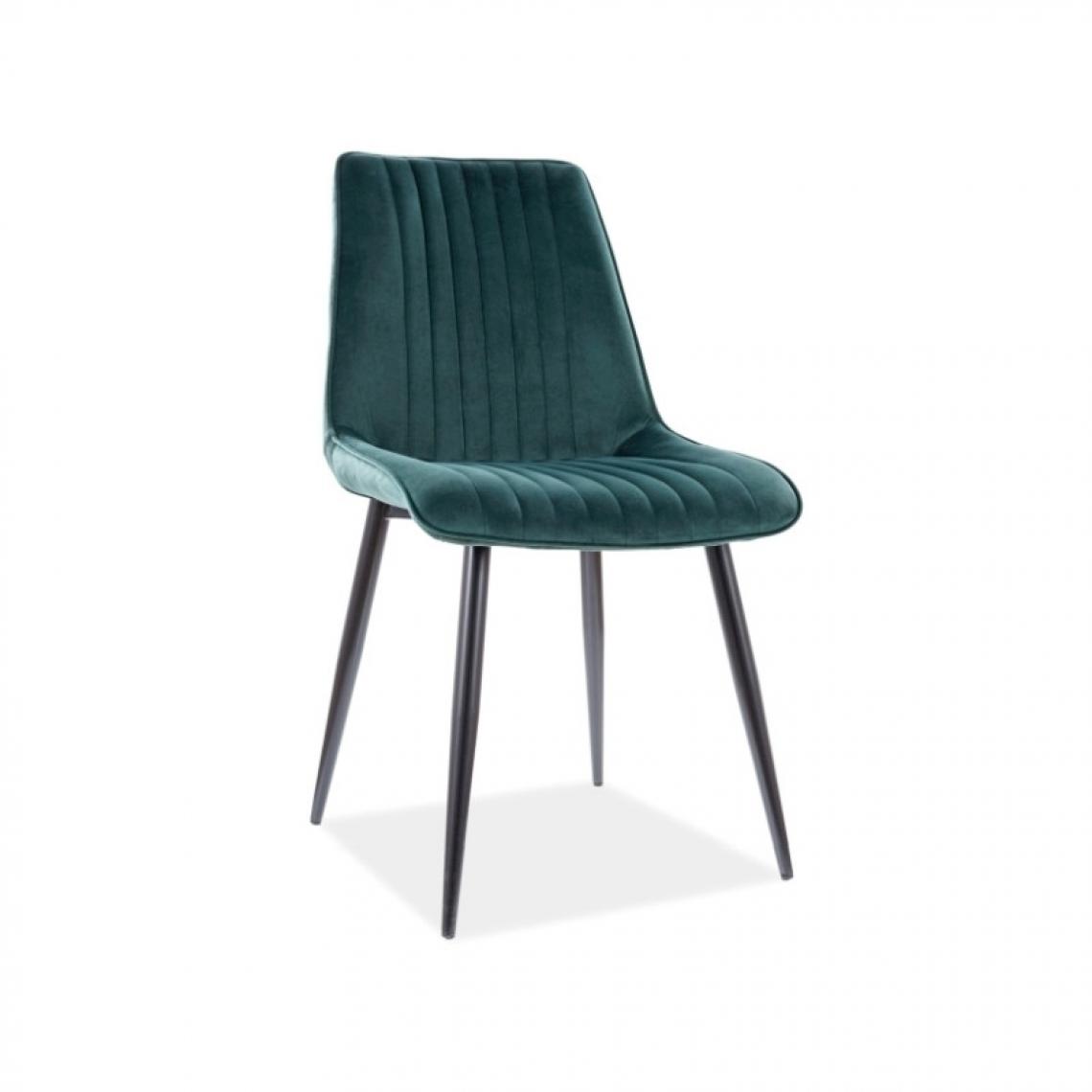 Ac-Deco - Chaise en velours - Kim - L 47 x P 42 x H 88 cm - Vert - Chaises