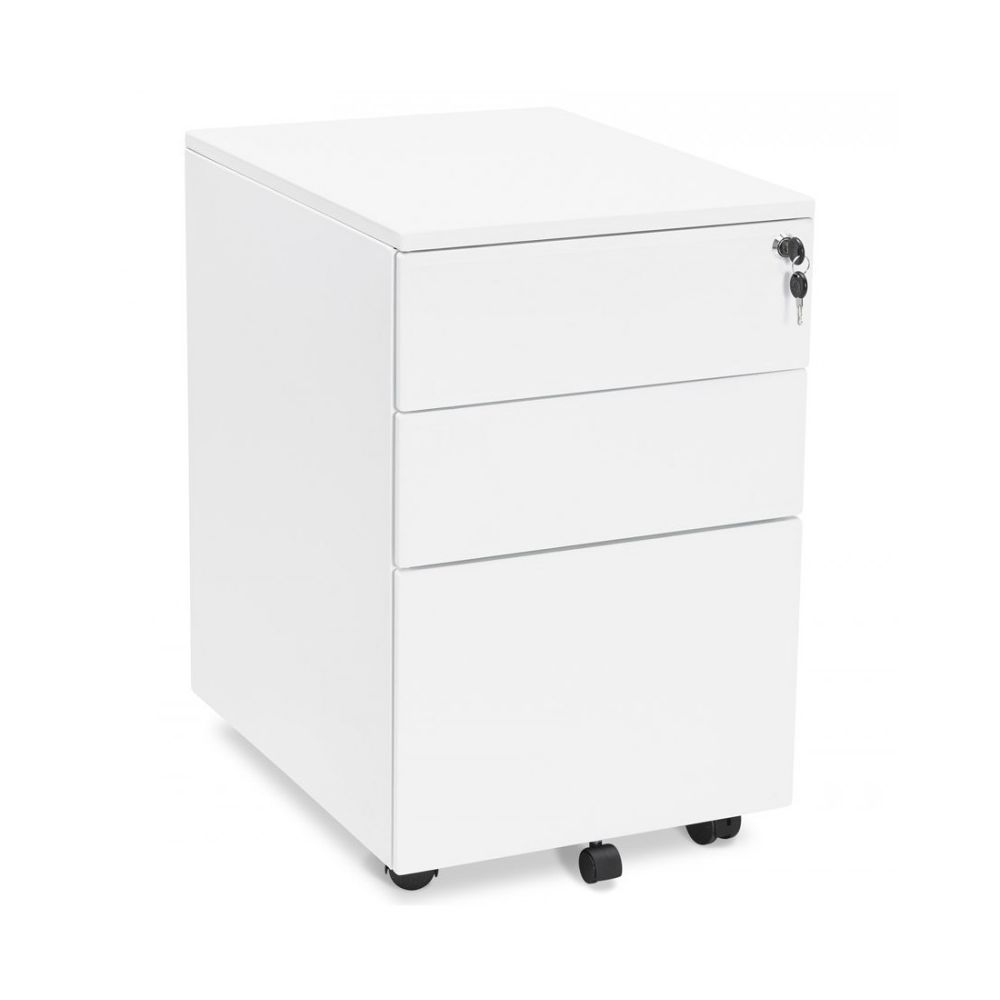 Kokoon Design - Mobilier bureau OFFICIO WHITE 61x52x40 cm - Pieds & roulettes pour meuble