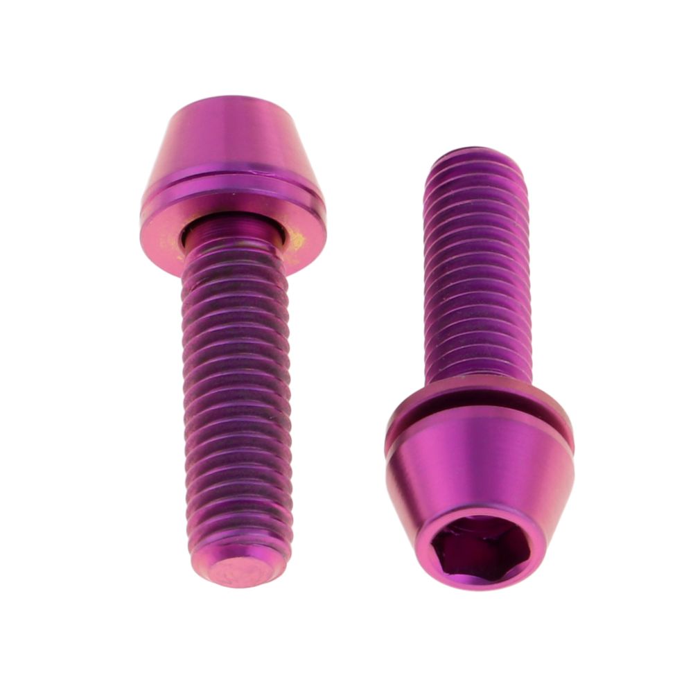 marque generique - 2 pièces en alliage de titane vélo conique à tête boulon vis rondelle m5x16, violet - Visserie