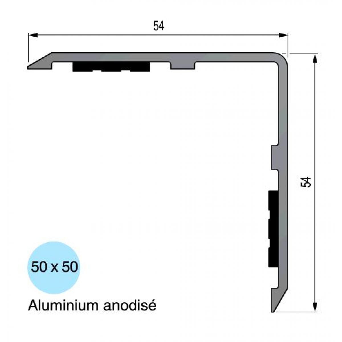 3M - Cornière d'angle sortant adhésif 3M aluminium - 50x50 mm x 1.50 m - 13 50 16 - Verrou, cadenas, targette