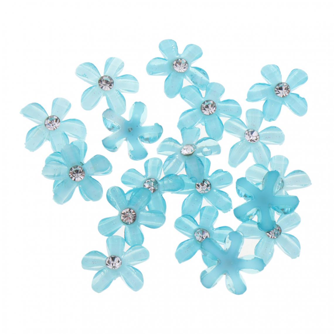 marque generique - 20 fleurs flatback bouton embellissements strass pour mariage royalblue - Poignée de meuble