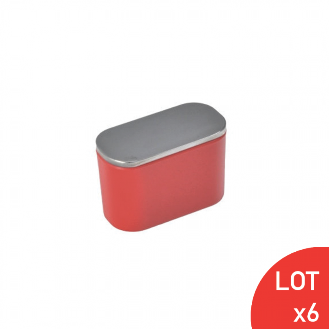 Sama - Bouton de meuble ovale rouge LOT DE 6 - Poignée de meuble