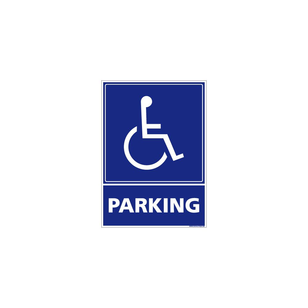 Signaletique Biz - Adhésif Parking Handicapé - Dimensions 150 x 210 mm - Protection anti-UV - Extincteur & signalétique