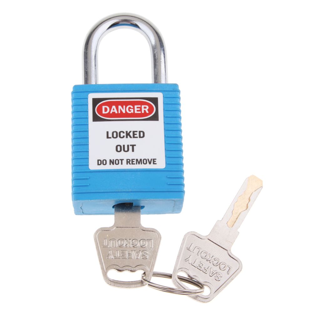 marque generique - cadenas de verrouillage de sécurité à clé différent 25mm métal extérieur bleu - Bloque-porte