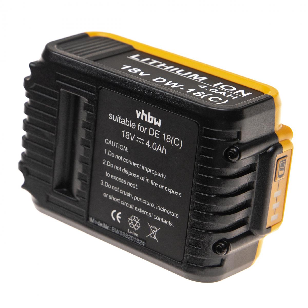 Vhbw - vhbw Batterie compatible avec Dewalt DCF895L2, DCF895M2, DCF899, DCG412, DCG412B, DCG412L2, DCG412M2 outil électrique (4000mAh Li-Ion 18V) - Clouterie