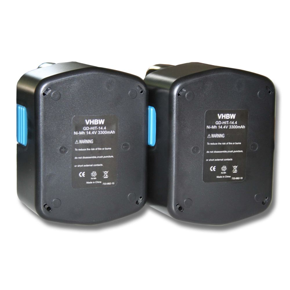 Vhbw - 2x Batteries Ni-MH 3300mAh (14.4V) vhbw pour outils WR 14DM, WR 14DMB, WR 14DMK, WR 14DMR comme Hitachi 315128, 315129, 315130, 319104, 319933. - Clouterie