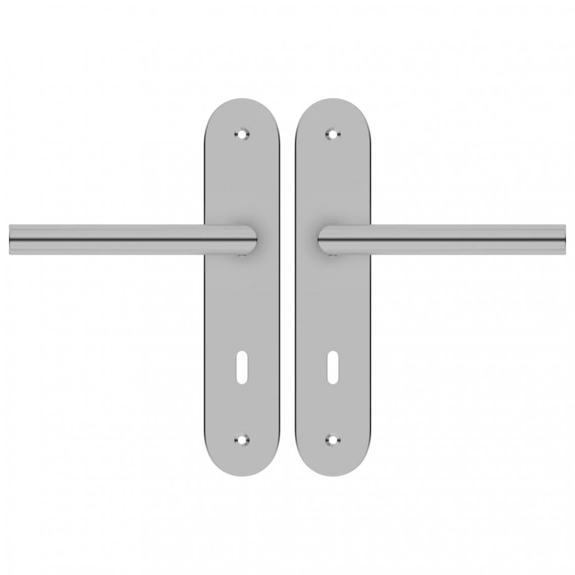 Icaverne - Icaverne - Boutons et poignées de porte categorie Poignées de porte 2 ensembles avec serrure BB Acier inoxydable - Poignée de porte