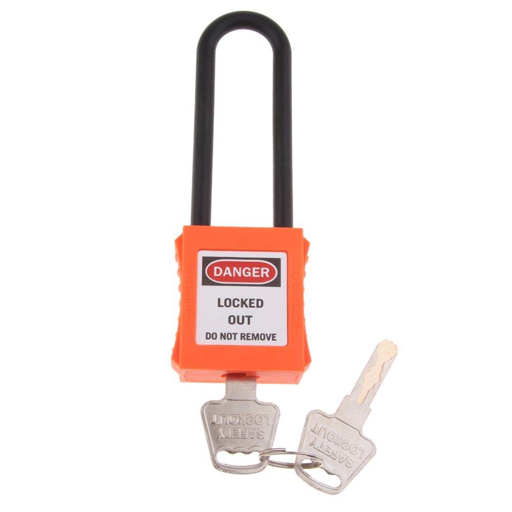 marque generique - Cadenas de consignation de sécurité à clé, différent, PA et acier, orange - Bloque-porte