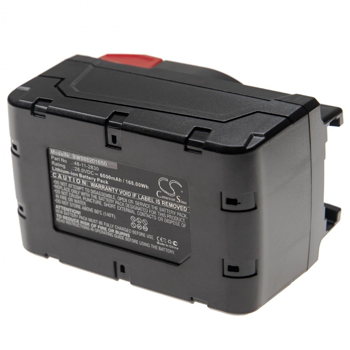 Vhbw - vhbw Batterie compatible avec Milwaukee 0726-22, 48-06-2860, 48-11-2830, HD28 AG, HD28 AG 125, HD28 CS outil électrique (6000mAh Li-Ion 28V) - Clouterie
