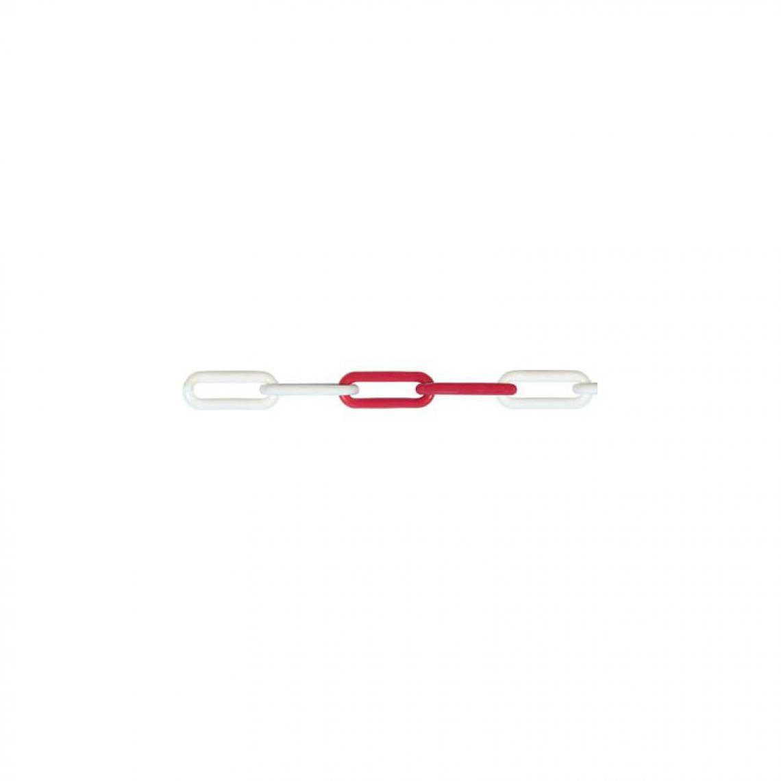 marque generique - Chaine plastique 6mm rouge-blanc (Par 50) - Corde et sangle