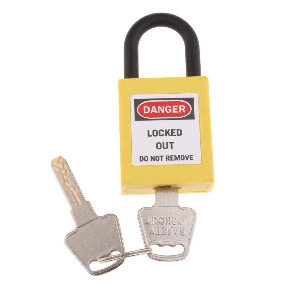 marque generique - Cadenas de consignation de sécurité à clé, manille hauteur 25mm, jaune - Bloque-porte