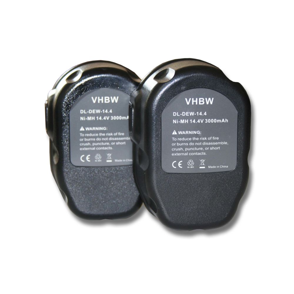 Vhbw - Lot 2 batteries vhbw (14.4V) pour outils Dewalt DW966K, DW983K, DW984, DW985, DW991K-2, DW992K-2. Remplace: Dewalt DC9091, DE9038, DE9091, DE9092 - Clouterie