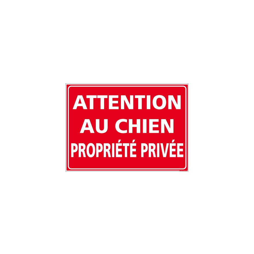 Signaletique Biz - Adhésif Attention au Chien Propriété Privée - Dimensions 300x210 mm - Protection anti-UV - Extincteur & signalétique