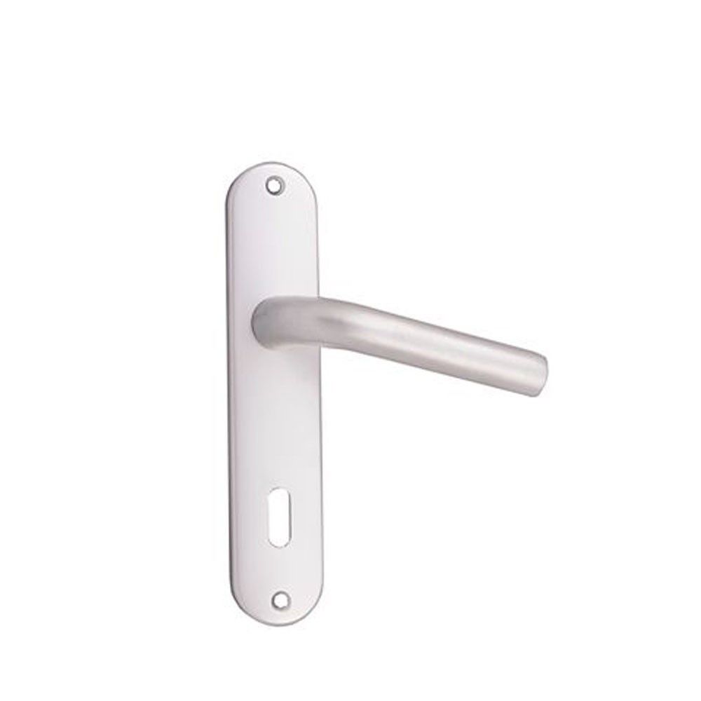Secury-T - Poignées LINEA alu anodisé argent trou de clé L 185X38 mm - Poignée de porte