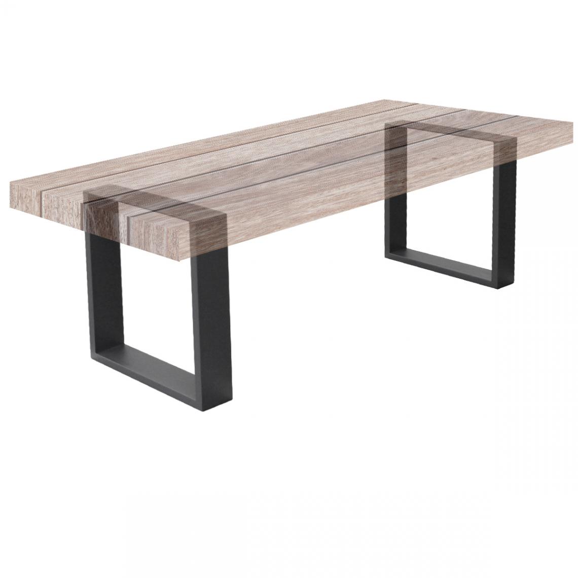 Ecd Germany - Set 2 Pieds de table industriel rectangulaire support banc meuble gris 30x43cm - Pieds & roulettes pour meuble
