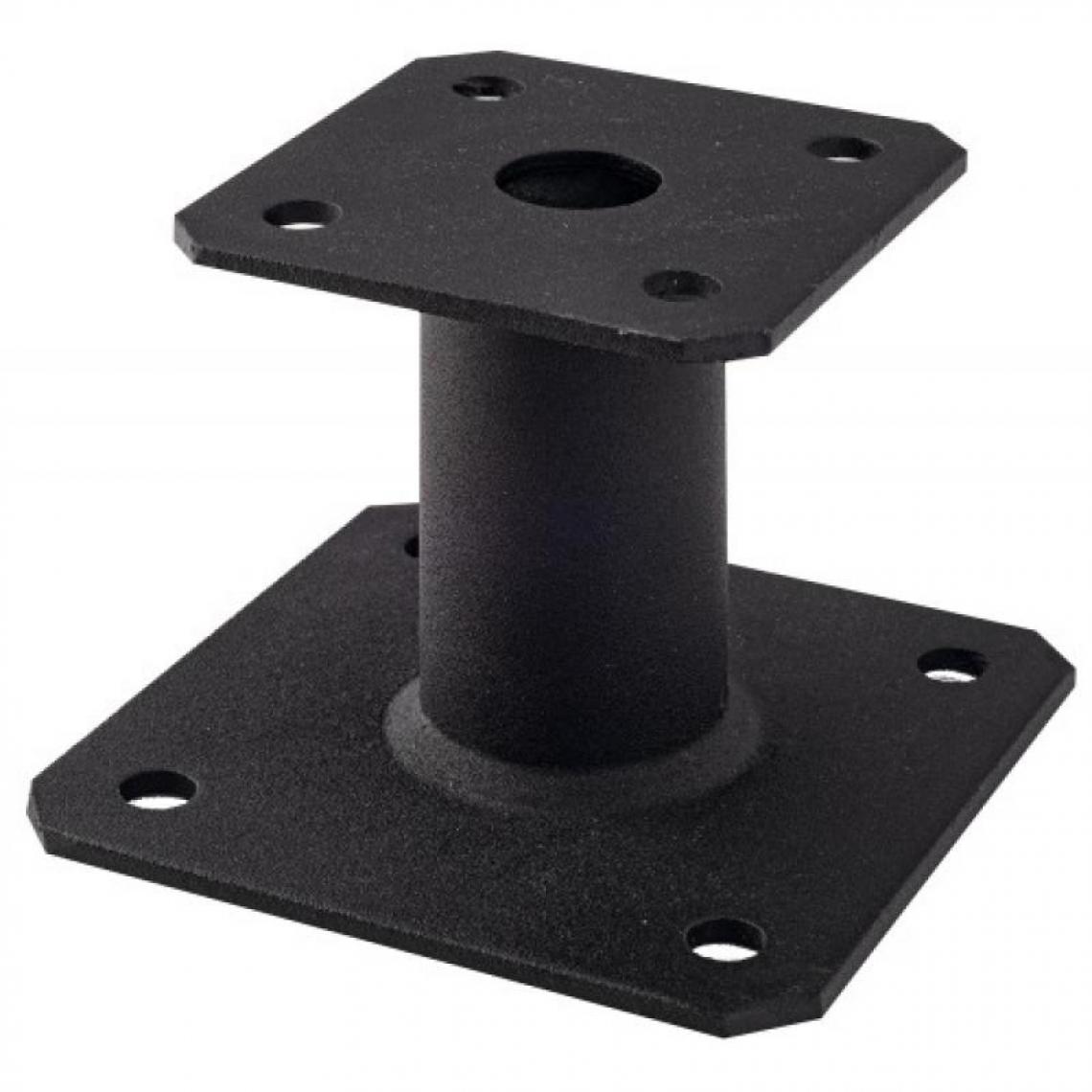 Simpson - Pied de poteau noir à platine fixe, épaisseur 4mm, base 130x130mm, platine 100x100mm, hauteur - Équerre étagère