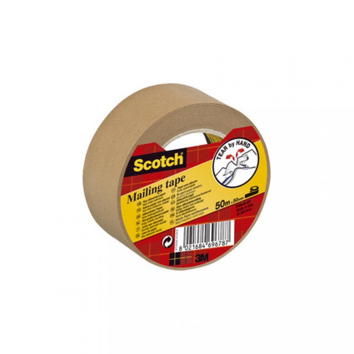 Scotch - 3M Scotch Ruban adhésif d'emballage P5050, papier, marron () - Adhésif d'emballage