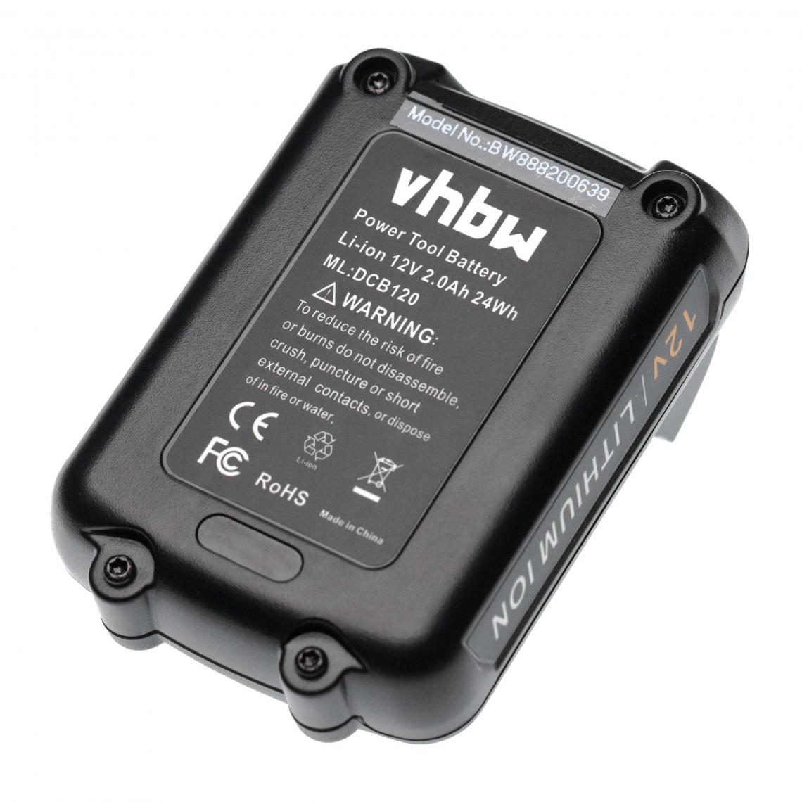 Vhbw - vhbw Batterie compatible avec Dewalt 12V MAX Li-ion, DCD700, DCD710, DCD710D2-QW, DCD710N, DCD710S2, DCE0811 outil électrique (24mAh Li-ion 12V) - Clouterie