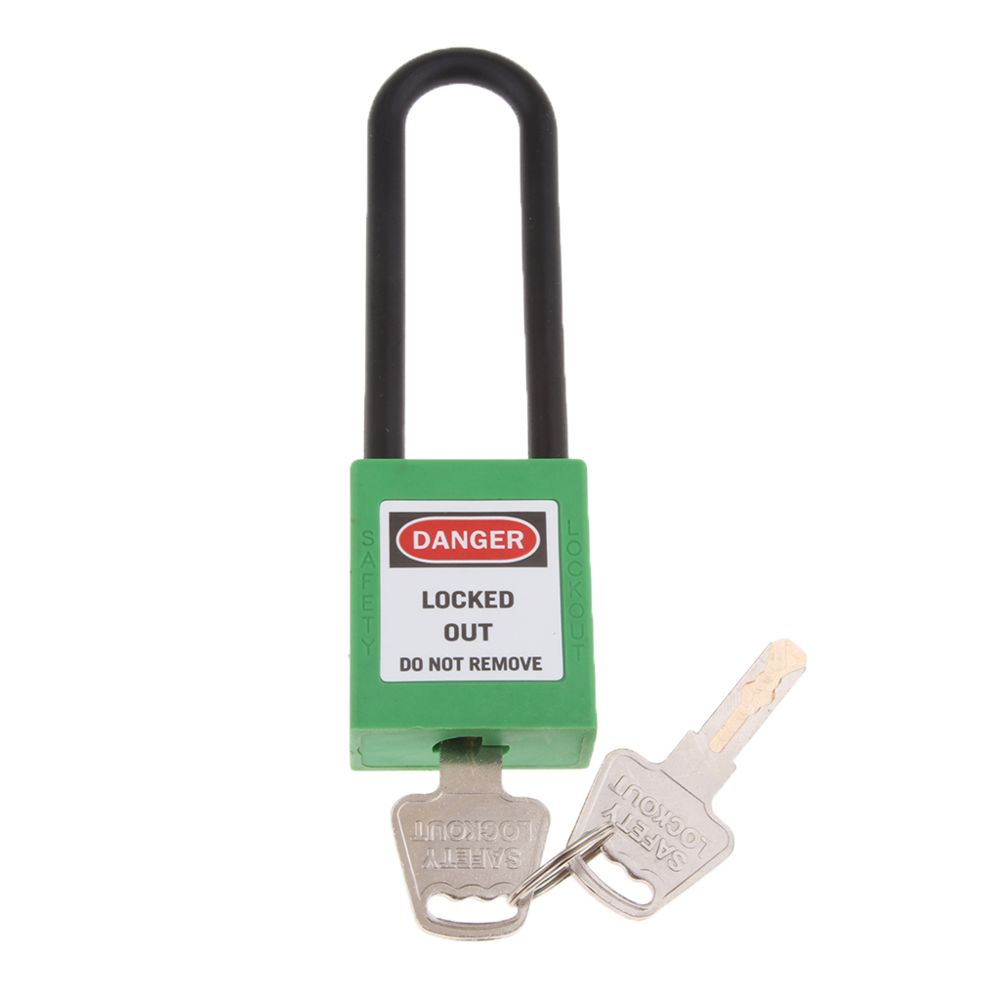 marque generique - Cadenas de verrouillage de sécurité de sécurité à clé, PA et acier, vert - Bloque-porte