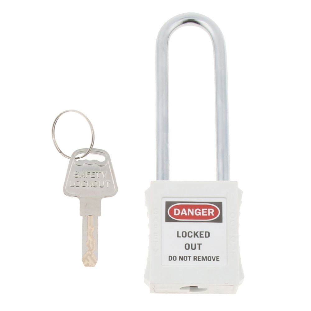 marque generique - cadenas de verrouillage de sécurité de sécurité à clé différente, pa, inox blanc 2 - Bloque-porte