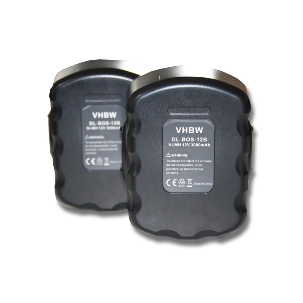 Vhbw - Lot 2 batteries Ni-MH vhbw pour outils électroniques GSR 12V, GSR 12-2, GSB 12VE-2, GDR Remplace: Bosch 2 607 335 709, 2 60 7335 249, 2 607 335 261 - Clouterie