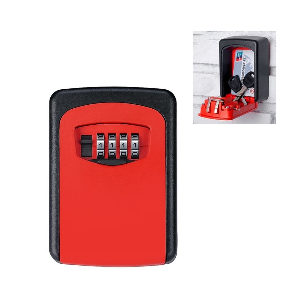 Wewoo - Boîte de rangement pour clés murale avec verrou à mot passe en métal à 4 chiffres (rouge) - Verrou, cadenas, targette