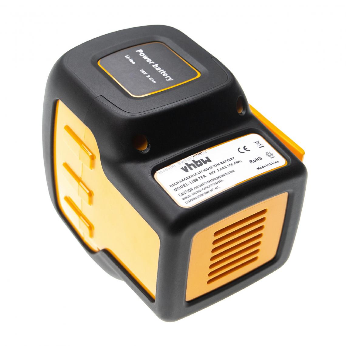 Vhbw - vhbw Batterie compatible avec Jonsered B750i, BP750i, CC16i, CS16i, HT24i, L1621i outil électrique (2600mAh Li-ion 58 V) - Clouterie