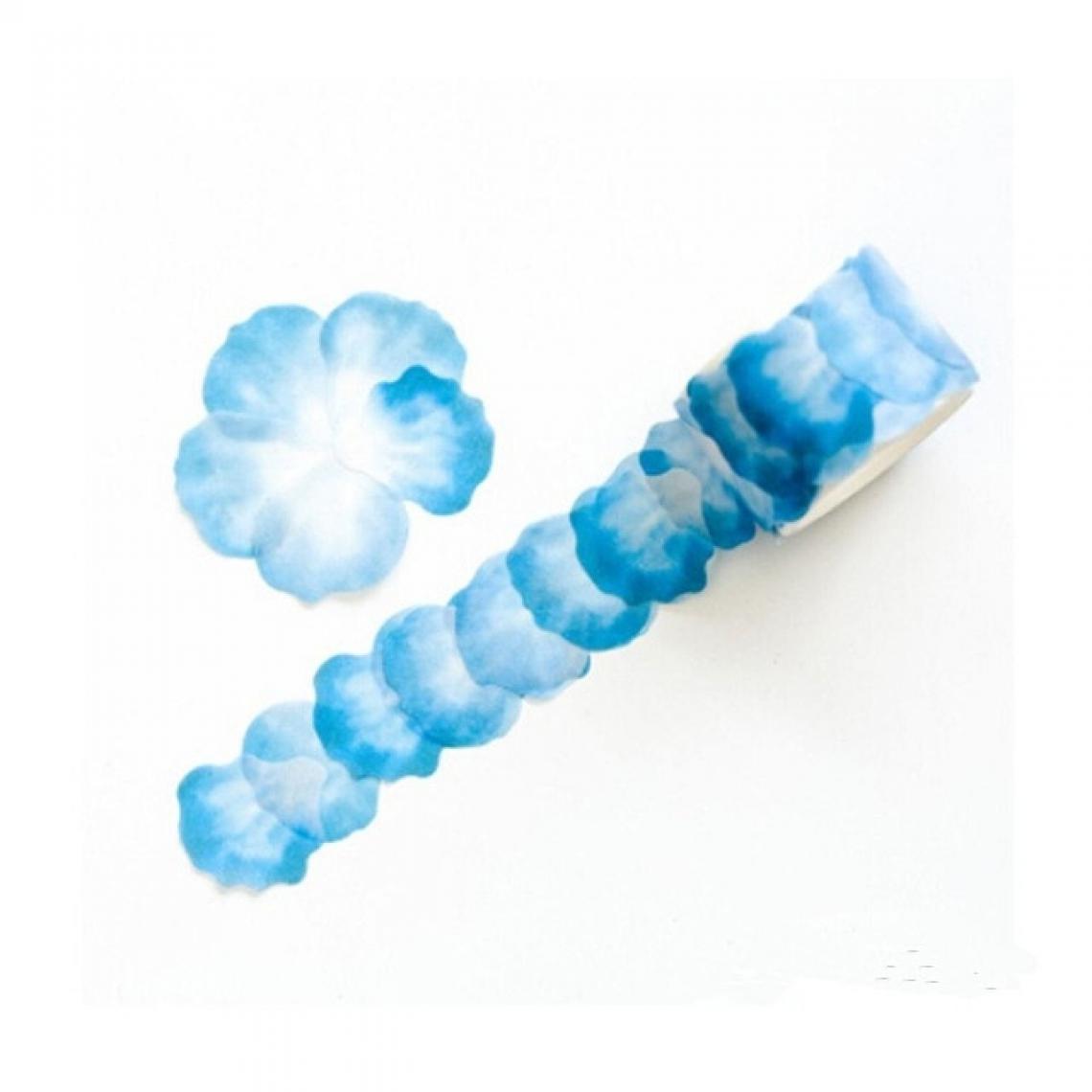 Wewoo - Ruban adhésif Pétales de fleurs bande de de masquage décoratif scrapbooking journal papier autocollants taille 4.0x3.5cm bleu - Colle & adhésif
