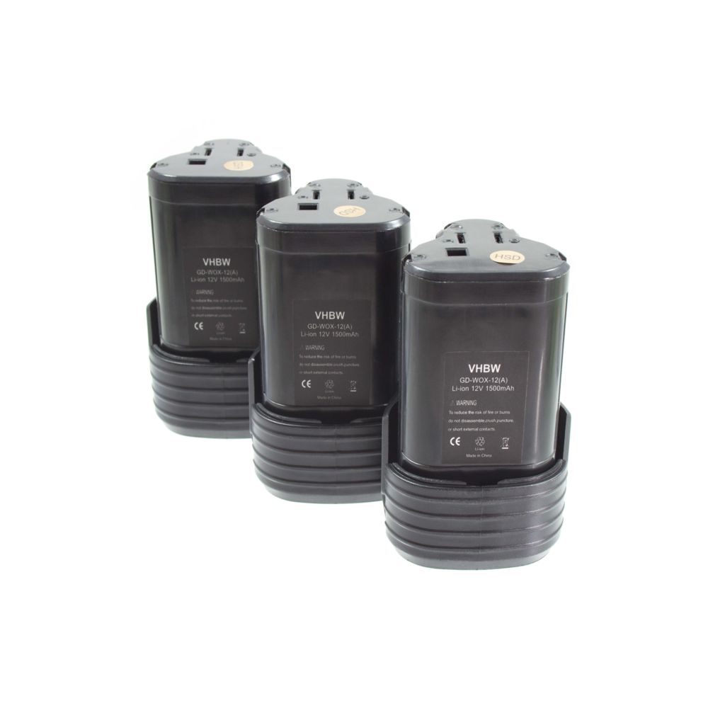 Vhbw - vhbw 3x Li-Ion batterie 1500mAh pour outils batterie tournevis Worx WU025 Lampe comme Worx WA3509. - Clouterie