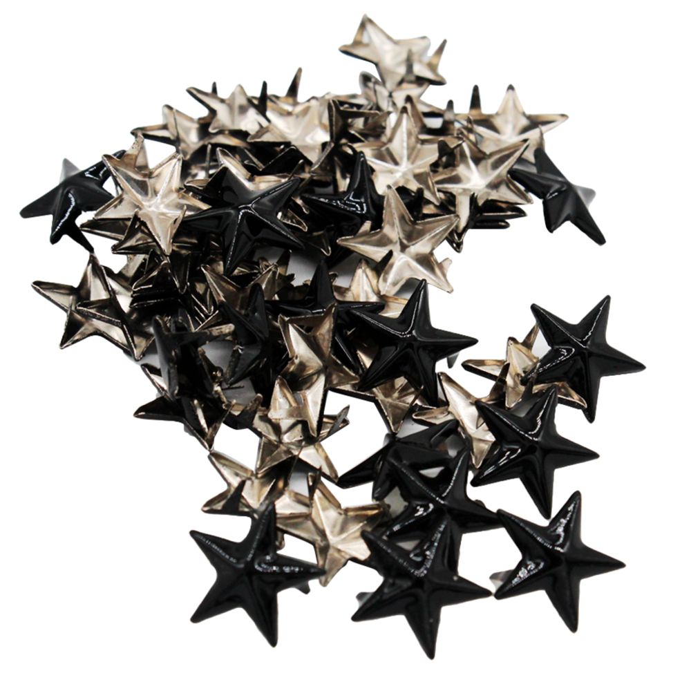 marque generique - 50pcs étoiles studs métal griffe nailhead punk stud rivet spike bricolage artisanat noir - Boulonnerie
